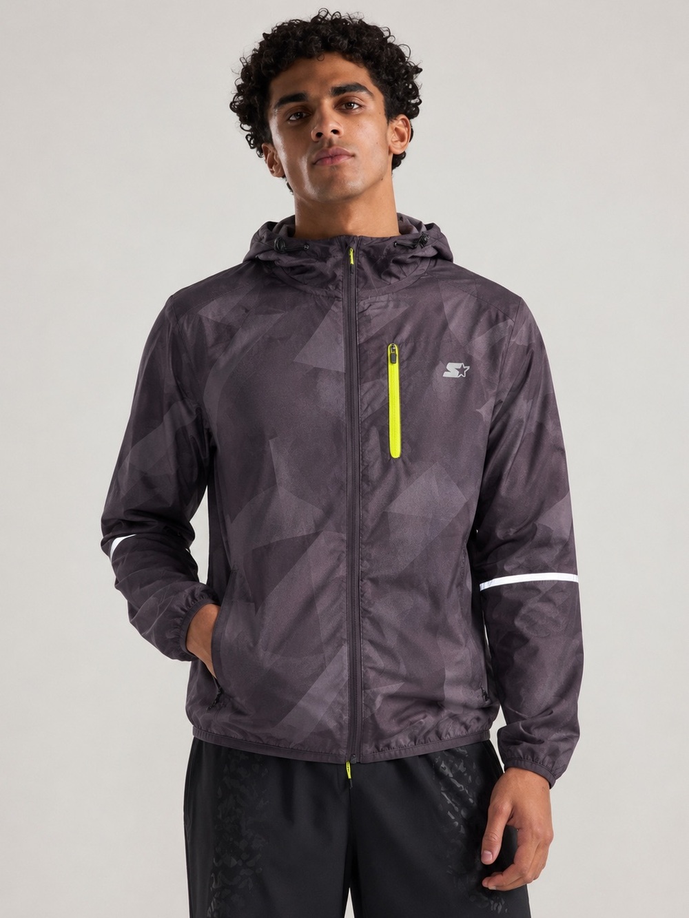 Starter Lightweight Hooded Running Windbreaker Jacket L